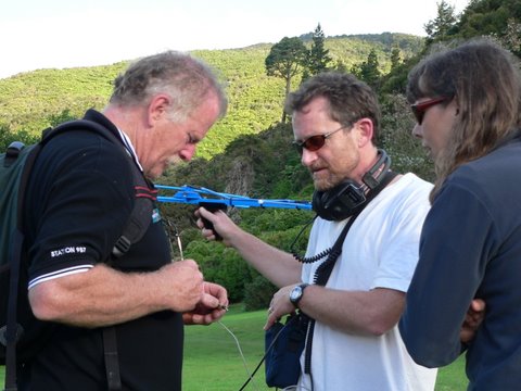 Alan Thompson inspecting radio tracking equipment