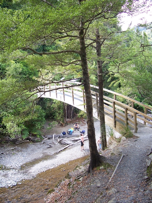 Approaching the Turere Bridge and the Orongorongo River on the Orongorongo Track